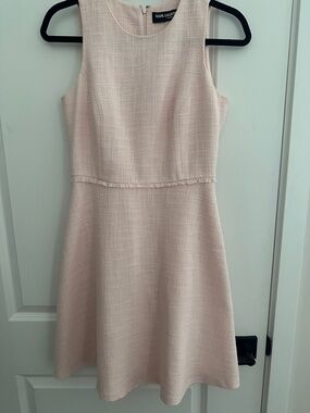 Karl Lagerfeld Light Pink Textured Sleeveless Mini Dress